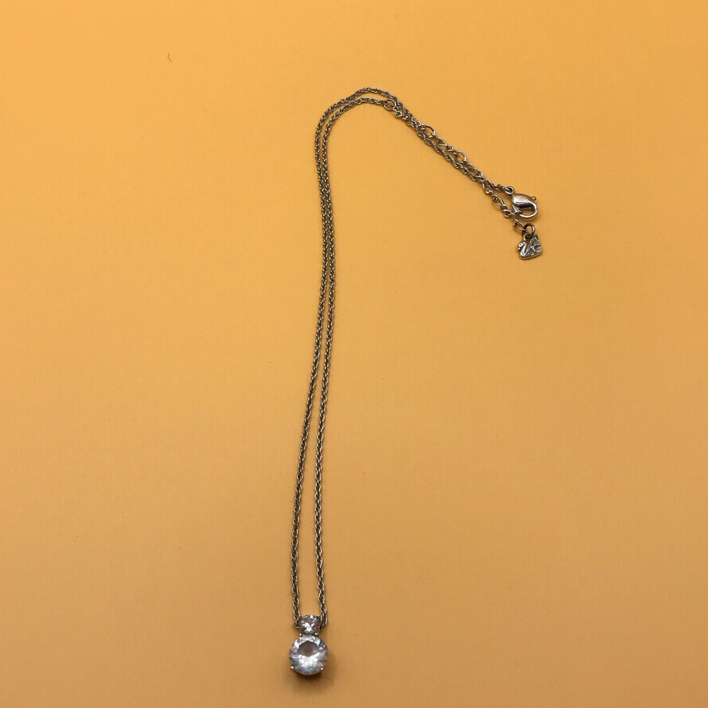 Swarovski Silver Necklace with Clear Crystal Pendant